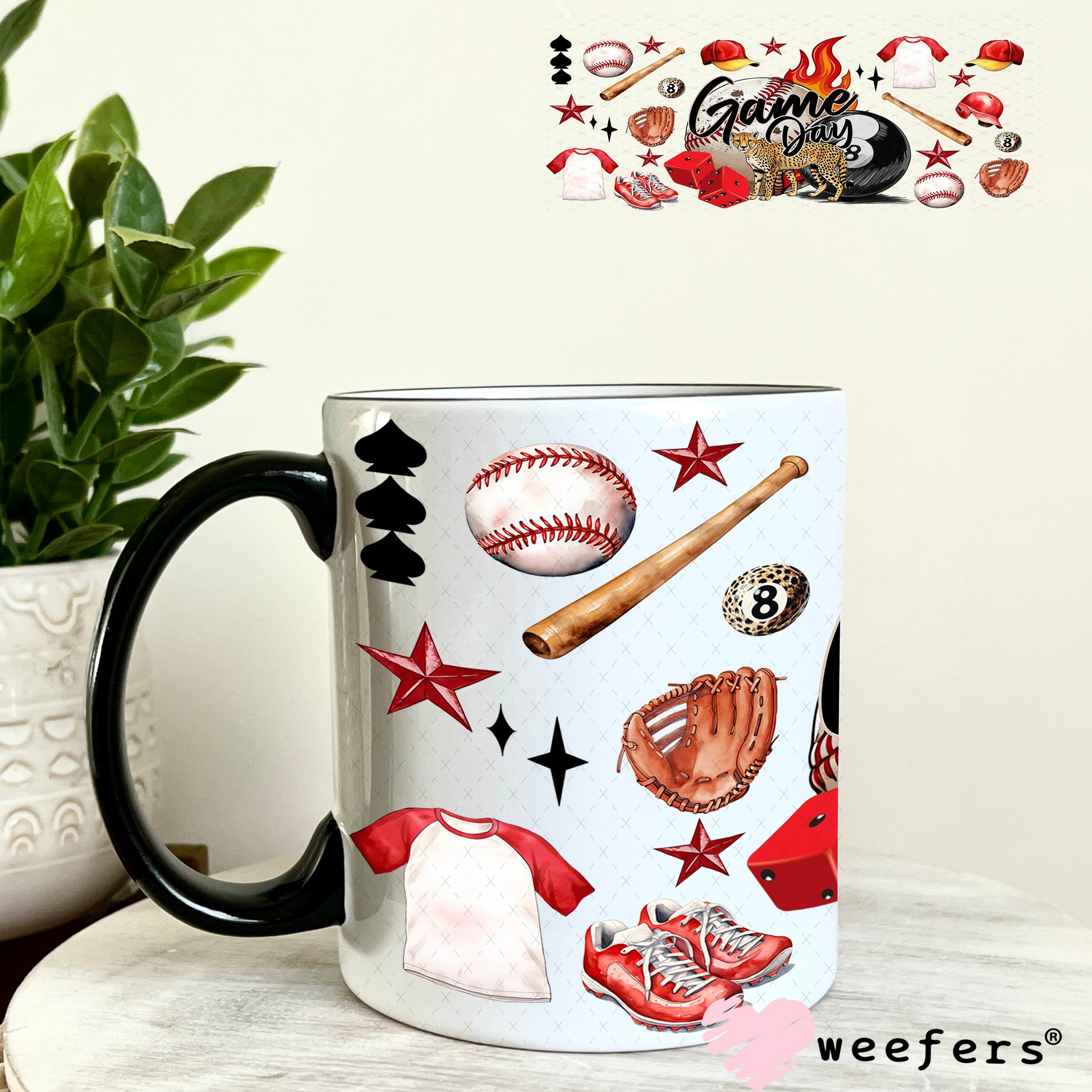 Game Day Bringing the Heat UV DTF Cup Wrap - Weefers Exclusive Wrap 11oz Coffee Mug Weefers
