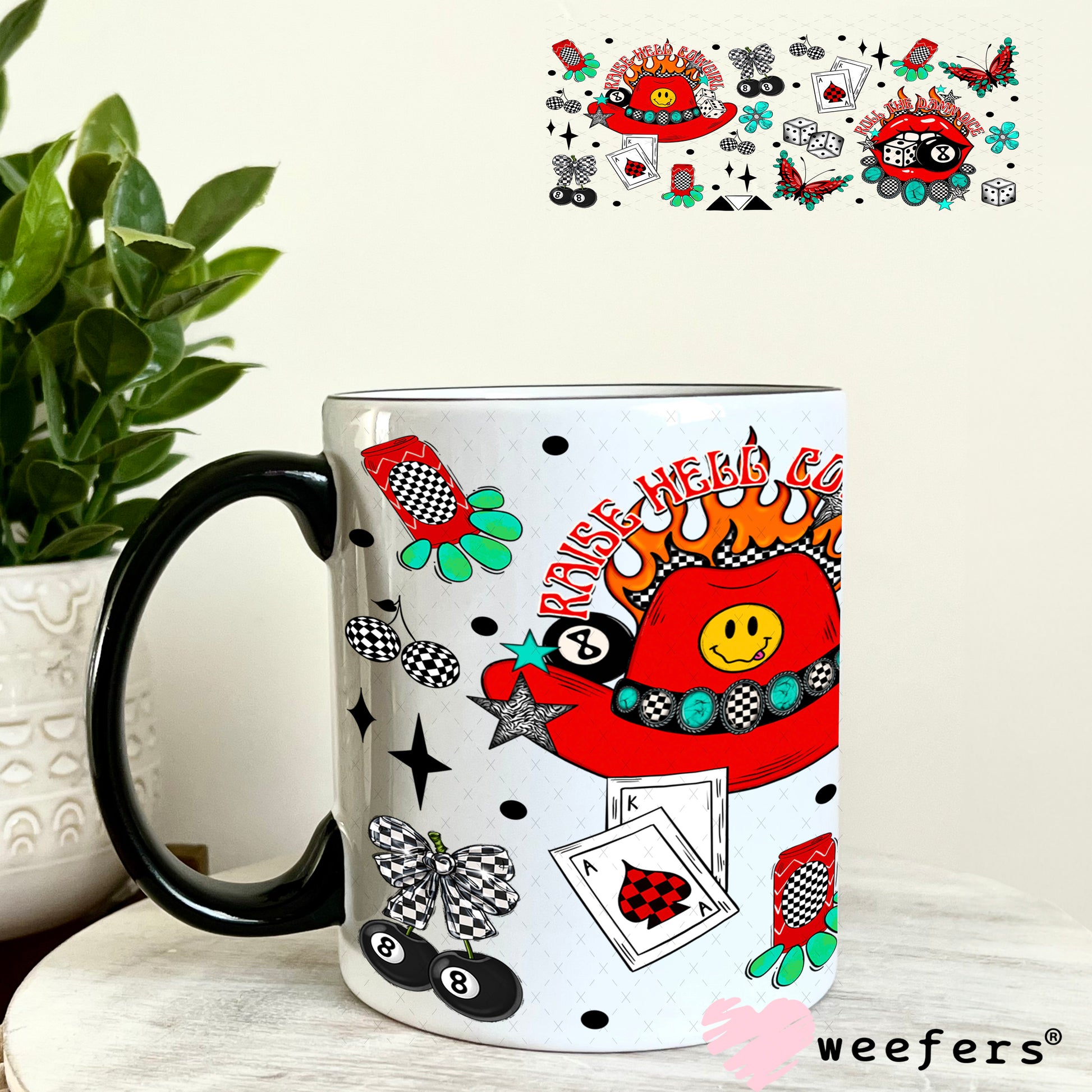Roll the Damn Dice UV DTF Cup Wrap - Weefers Exclusive Wrap 11oz Coffee Mug Weefers