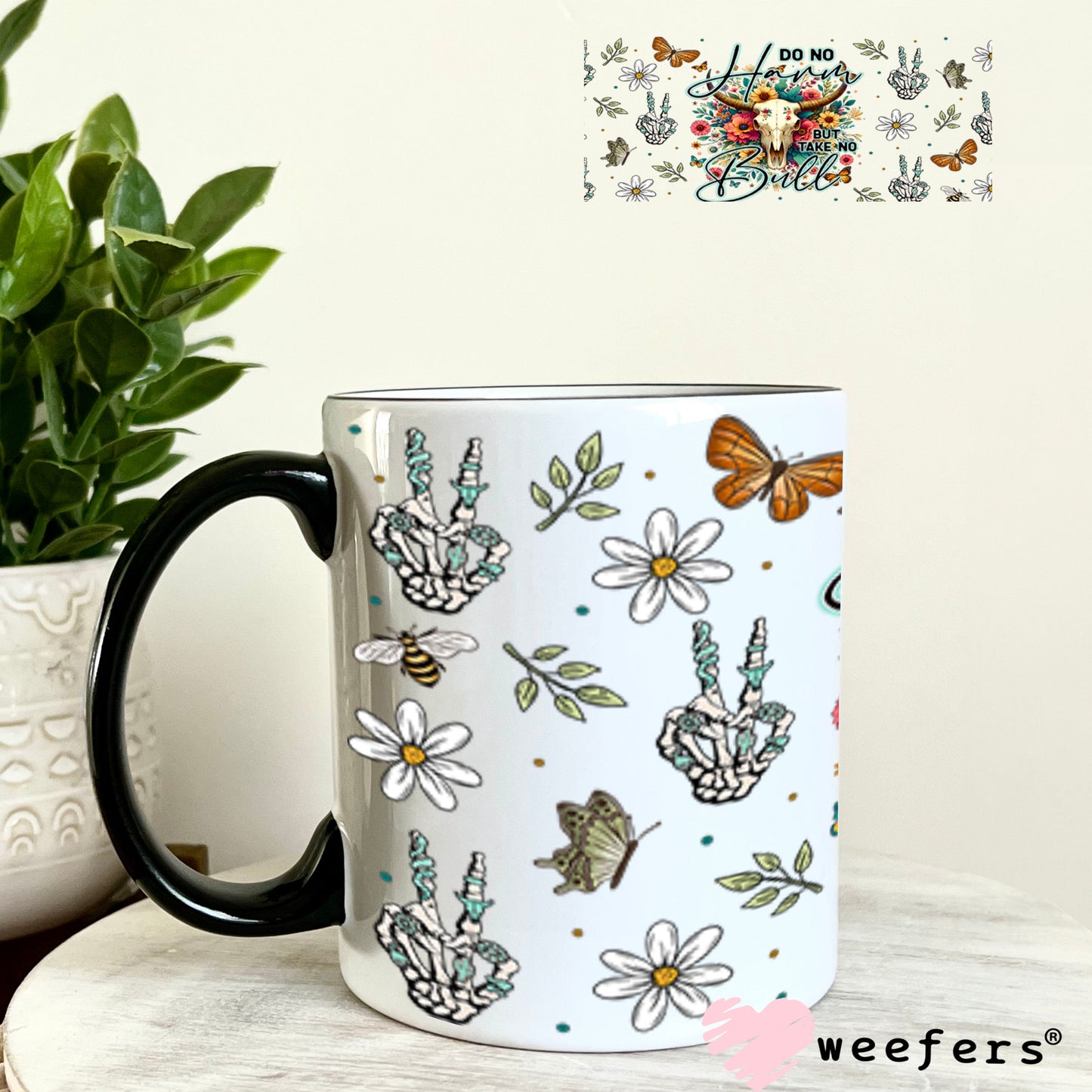 Do No Harm But Take No Bull UV DTF Cup Wrap - Weefers Exclusive Wrap 11oz Coffee Mug Cup Wrap Weefers