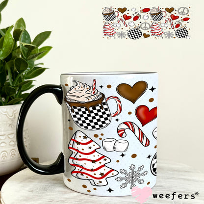 Hot Chocolate Candy Canes Christmas UV DTF Cup Wrap 11oz Coffee Mug Weefers