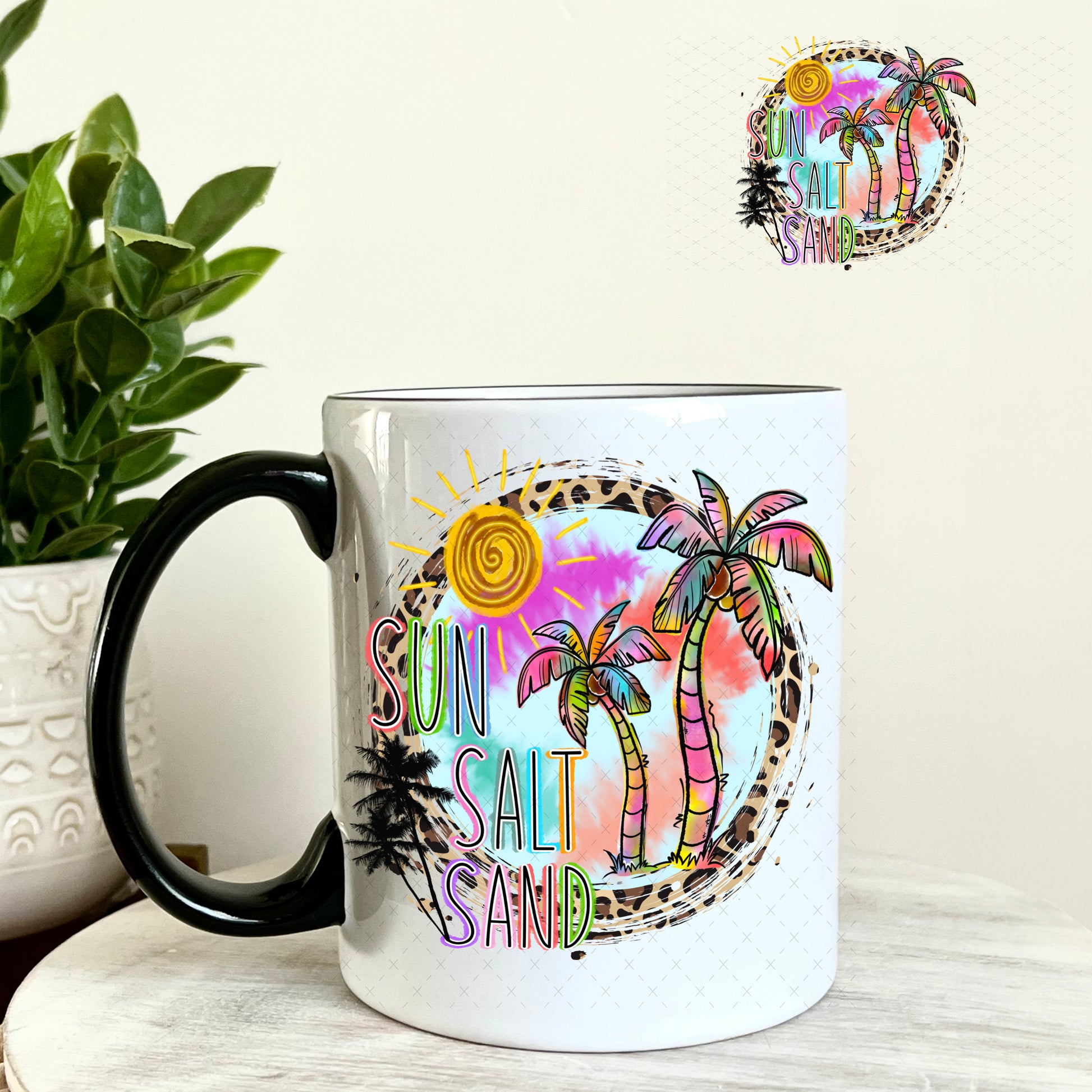 Sun Salt Sand UV DTF Decal 11oz Coffee Mug Weefers
