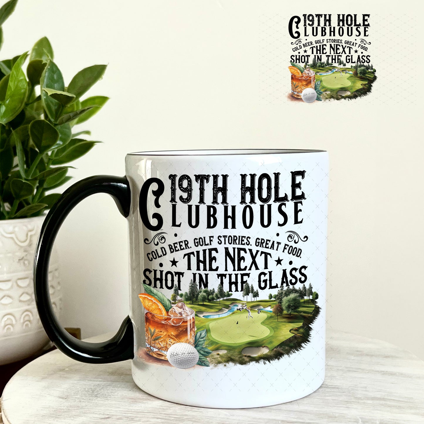 19th Hole Clubhouse Golf UV DTF Decal 11oz Coffee Mug Weefers