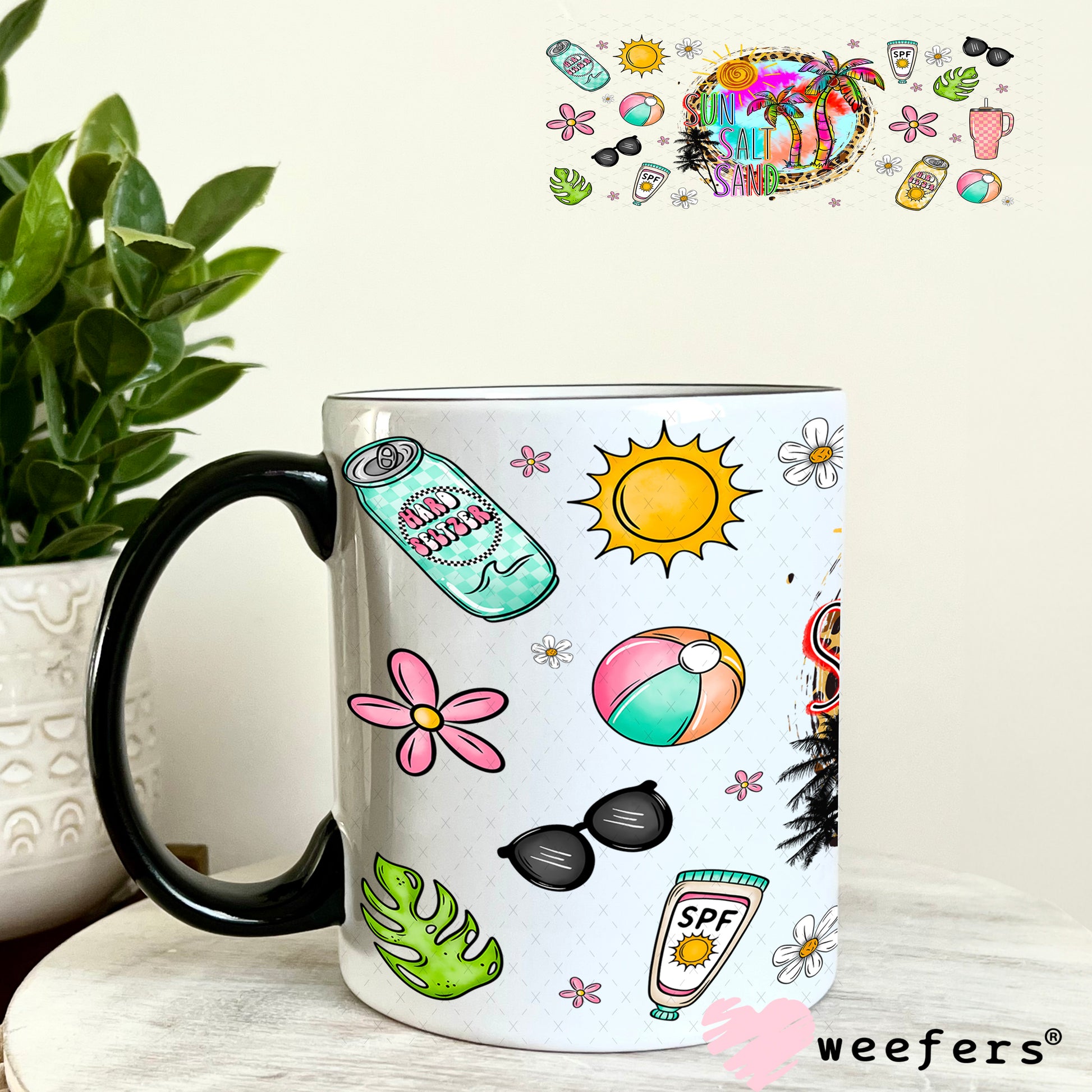 Sun Salt Sand UV DTF Cup Wrap- Weefers Exclusive 11oz Coffee Mug Weefers