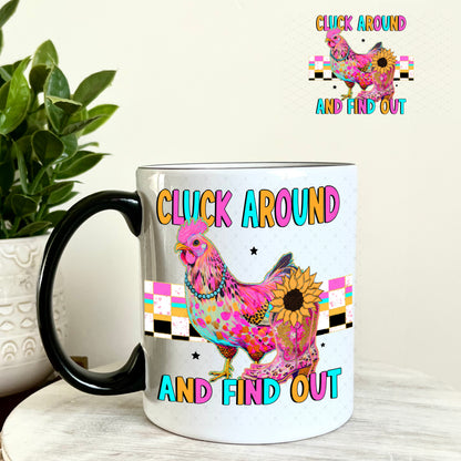 Cluck Around and Find Out UV DTF Decal 11oz Coffee Mug Weefers