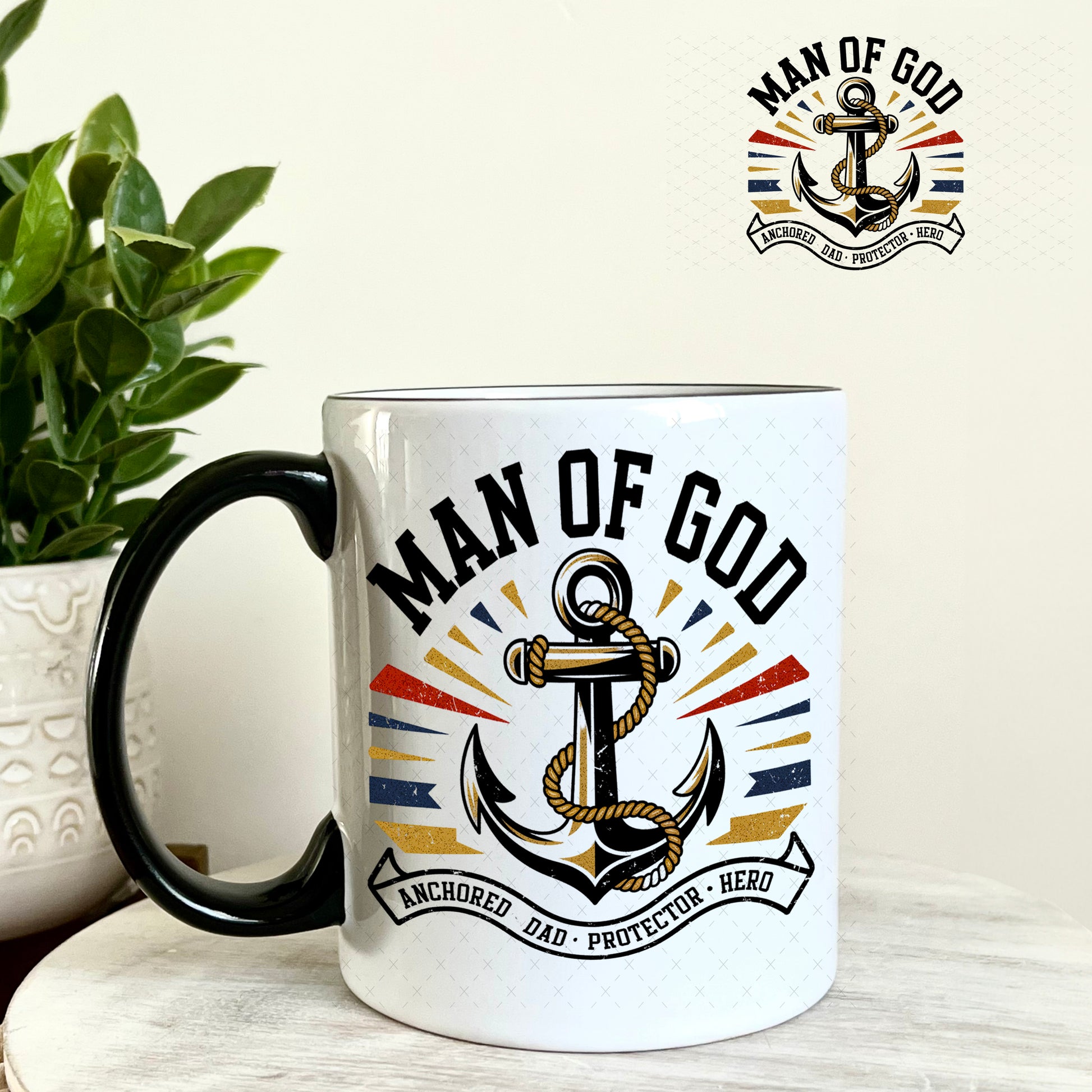 Man of God UV DTF Decal 11oz Coffee Mug Weefers