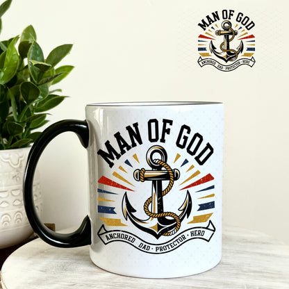 Man of God UV DTF Decal 11oz Coffee Mug Weefers