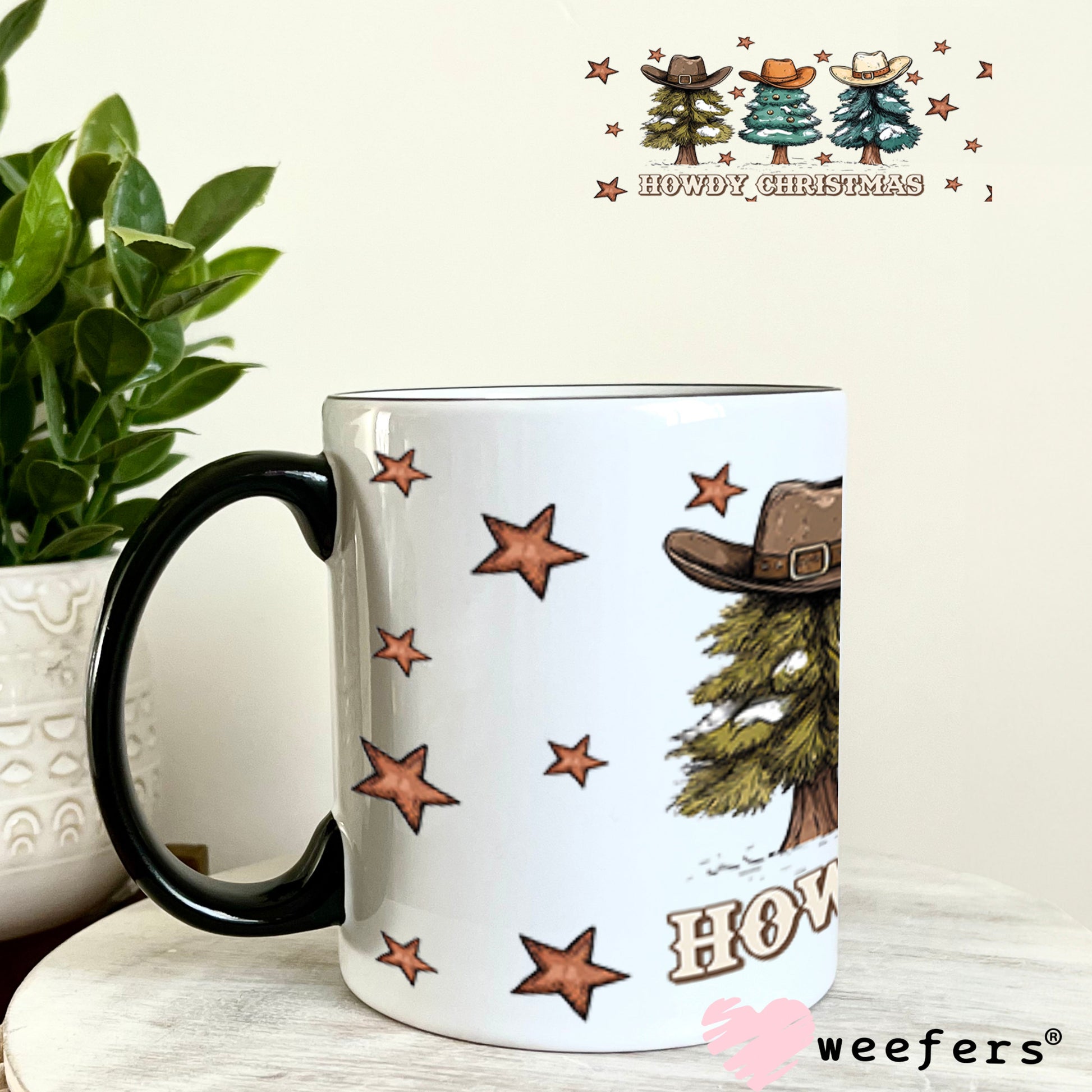 Howdy Christmas UV DTF Cup Wrap - Weefers Exclusive Wrap 11oz Coffee Mug Cup Wrap Weefers