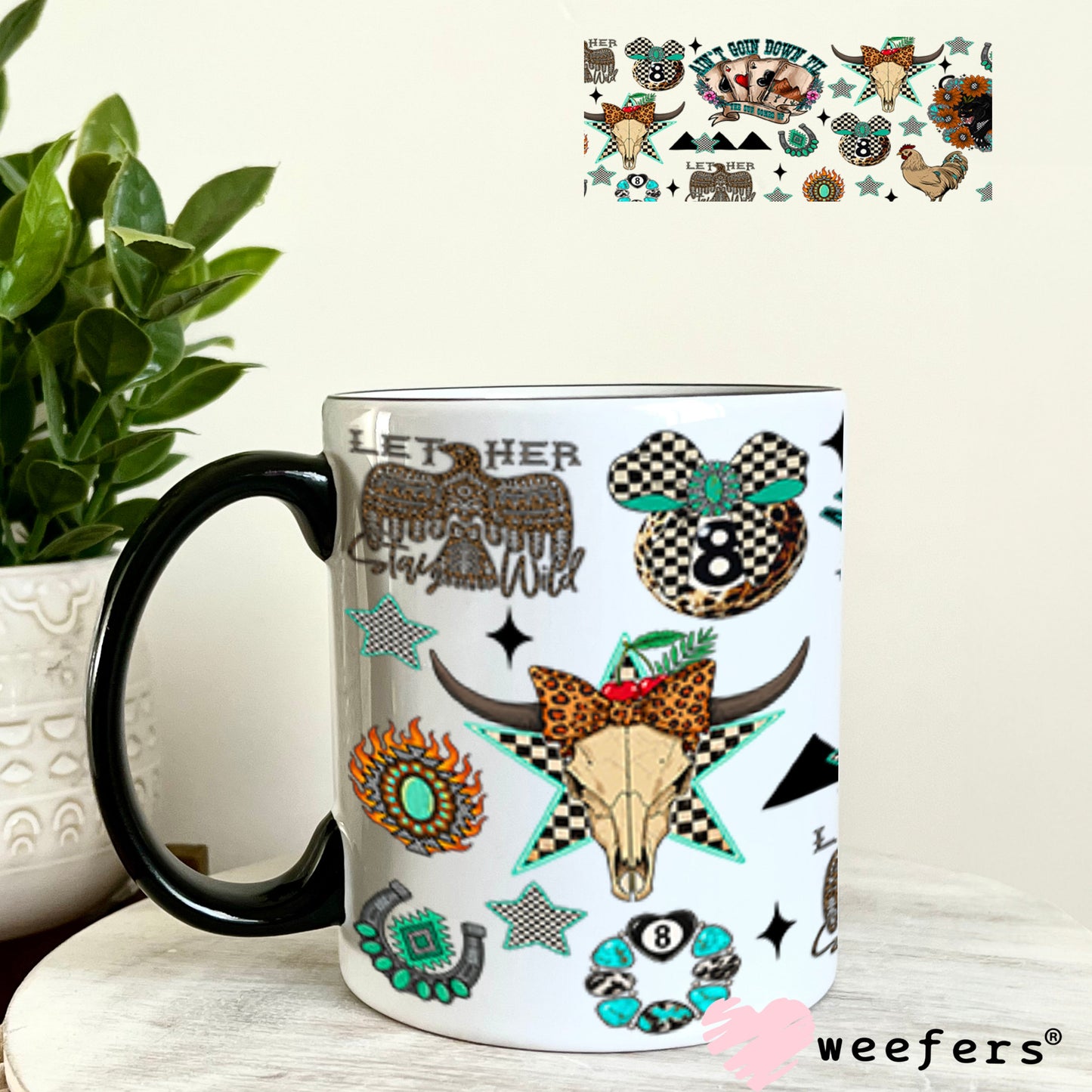 Aain't Goin Down Til The Sun Comes Up UV DTF Cup Wrap - Weefers Exclusive Wrap 11oz Coffee Mug Cup Wrap Weefers