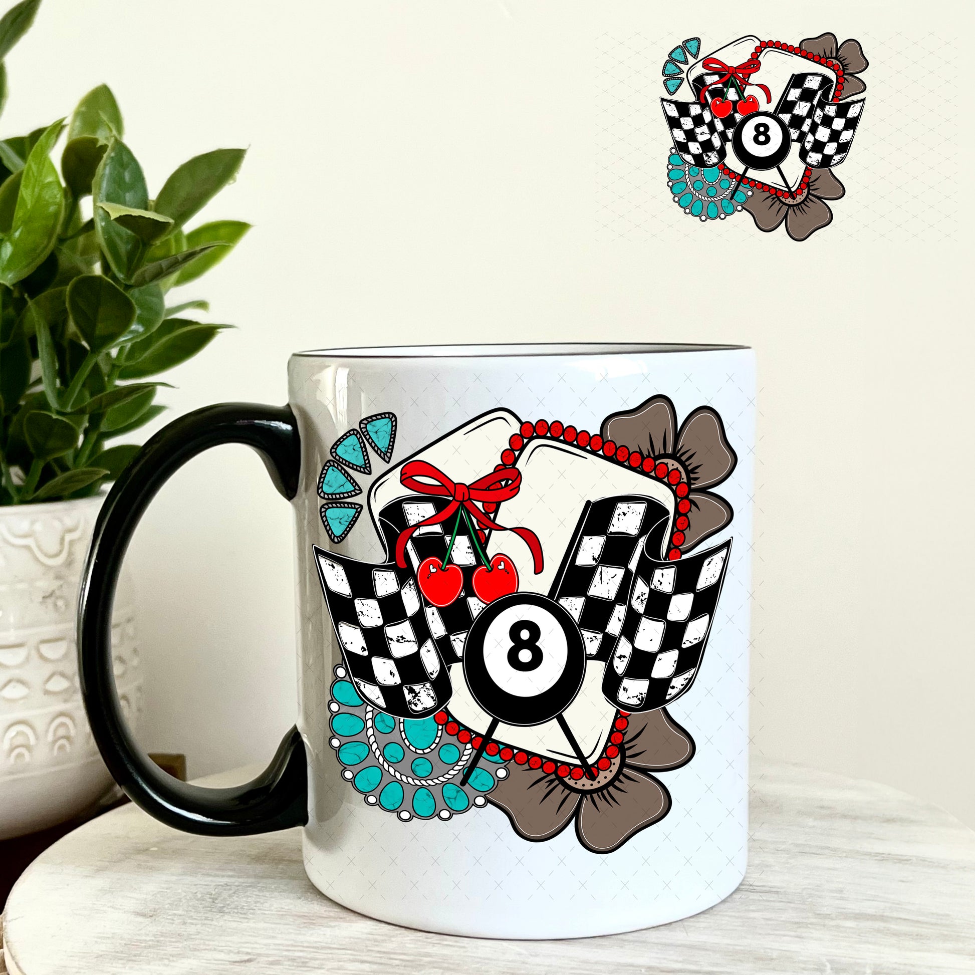 Race Day Western UV DTF Decal 11oz Coffee Mug Weefers