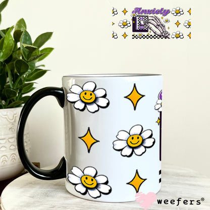 Anxiety On Purple UV DTF Cup Wrap - Weefers Exclusive 11oz Coffee Mug Cup Wrap Weefers
