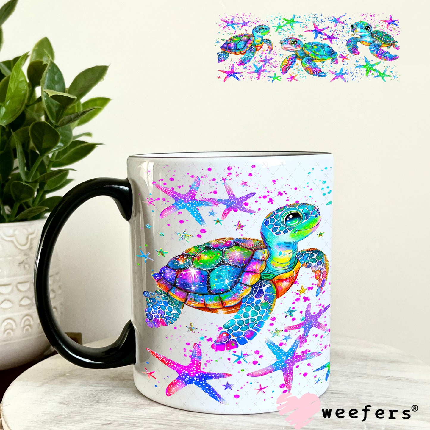Ocean Sea Turtles UV DTF Cup Wrap 11oz Coffee Mug Weefers