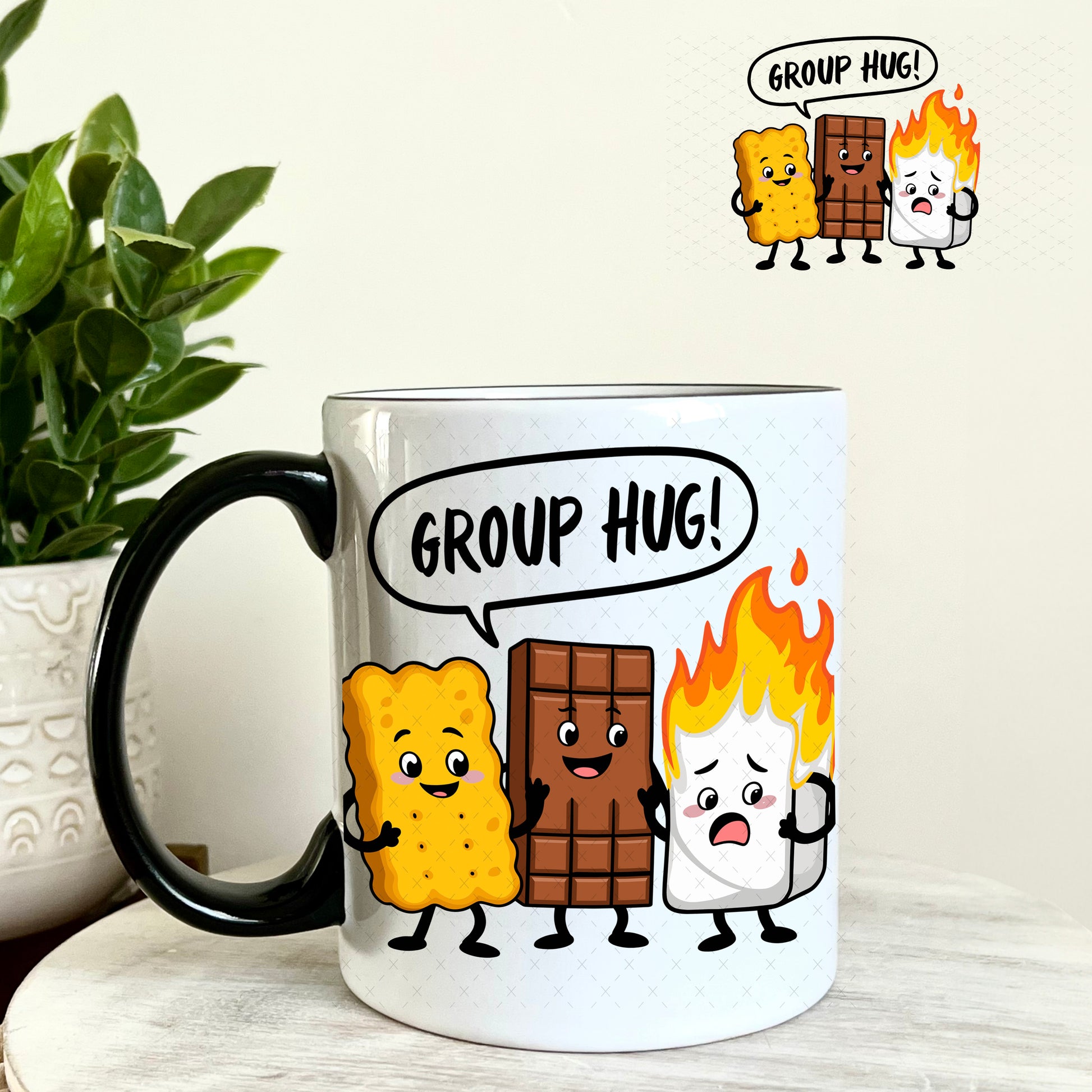 Group Hug Smores UV DTF Decal 11oz Coffee Mug Weefers