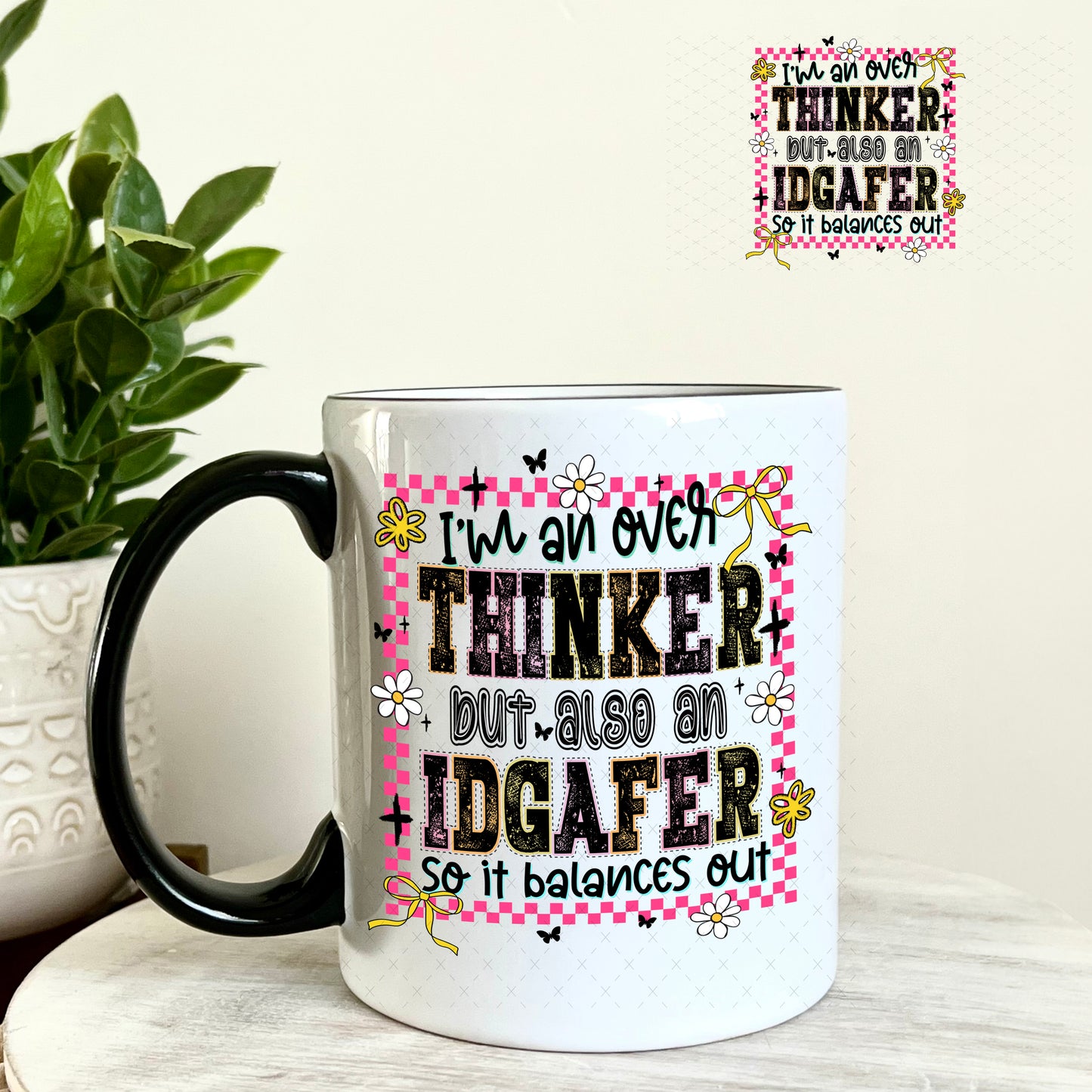 I'm an Overthinker UV DTF Decal 11oz Coffee Mug Weefers