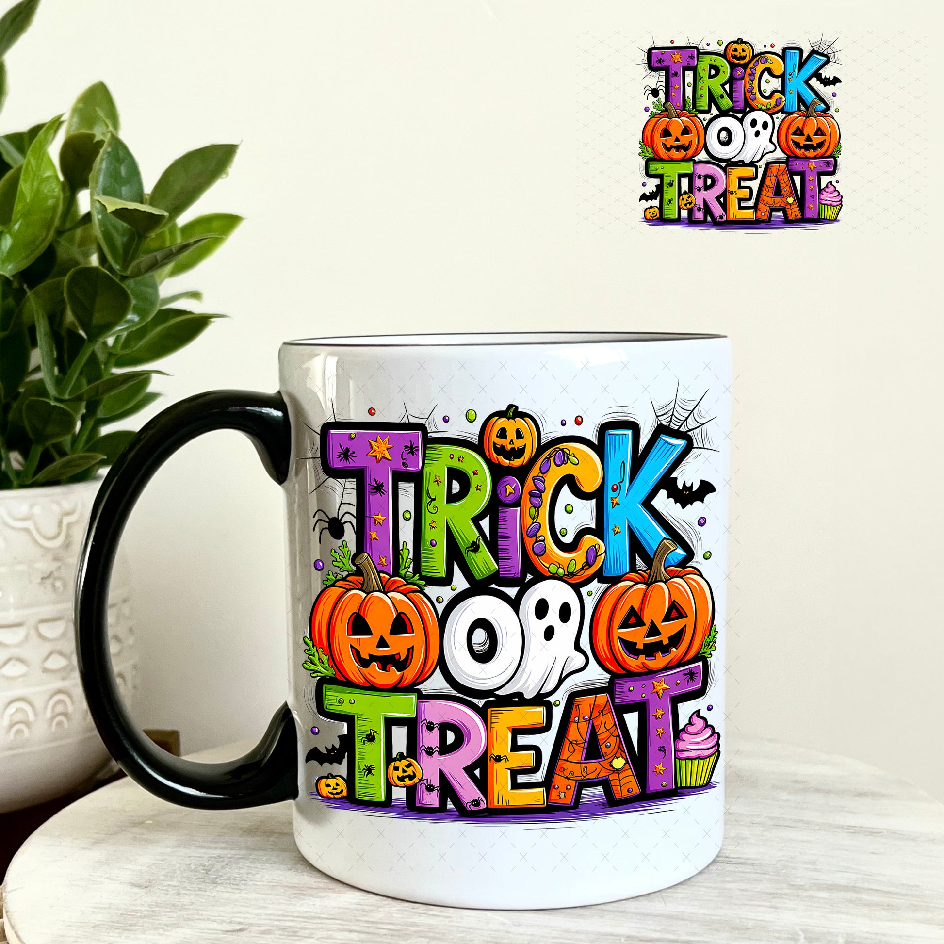 Trick or Treat UV DTF Decal 11oz Coffee Mug Weefers