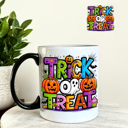 Trick or Treat UV DTF Decal 11oz Coffee Mug Weefers