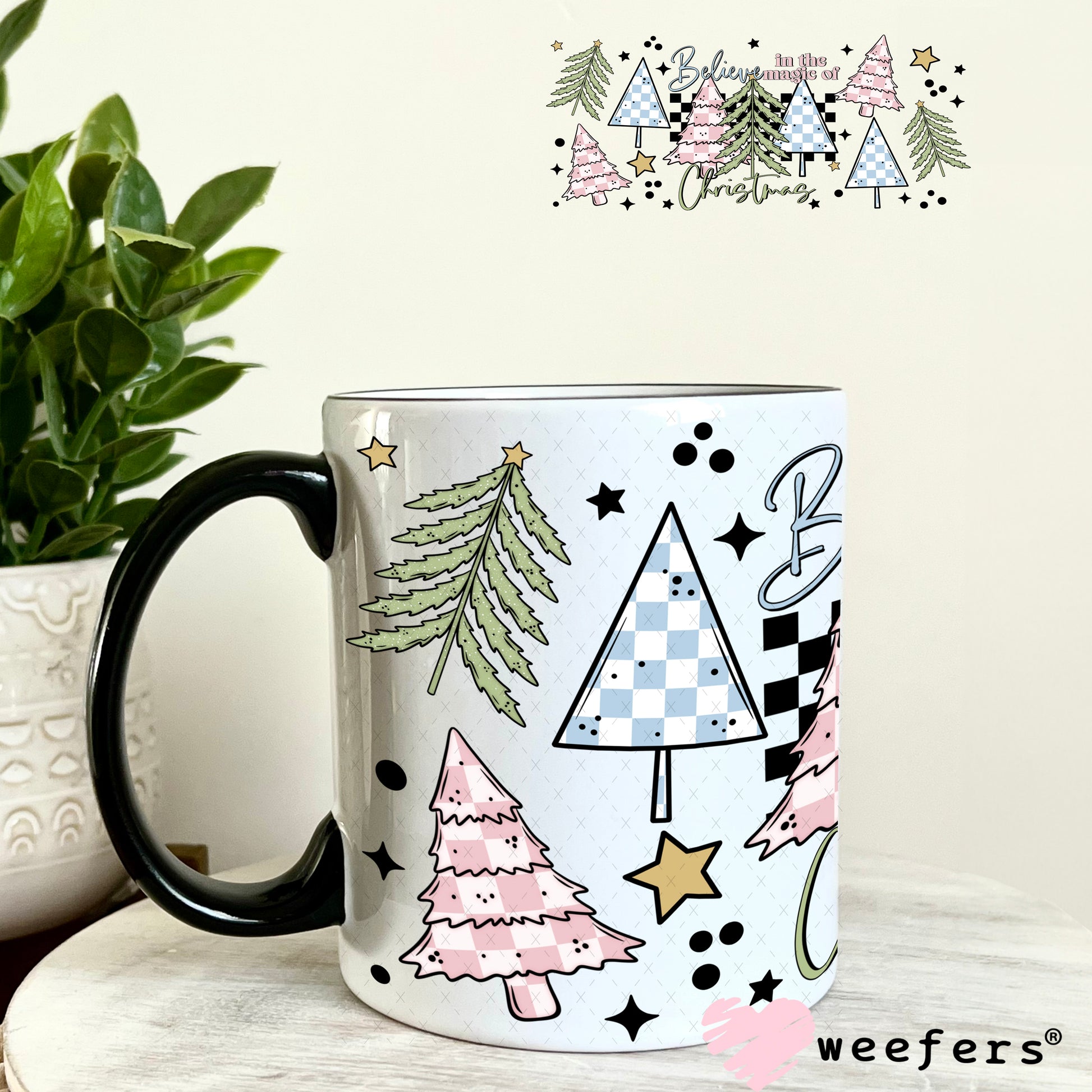 Believe in the Magic of Christmas UV DTF Cup Wrap 11oz Coffee Mug Weefers