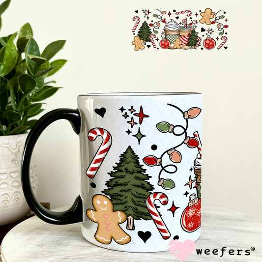 Christmas Coffee Favorite Things Cheer UV DTF Cup Wrap 11oz Coffee Mug Weefers