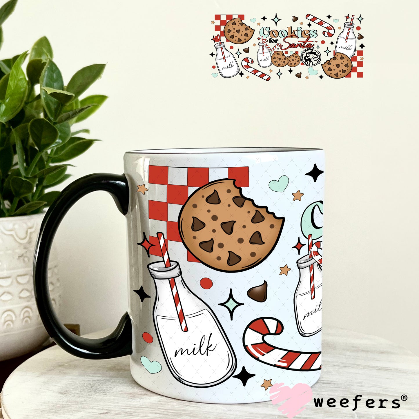 Cookies for Santa UV DTF Cup Wrap 11oz Coffee Mug Weefers