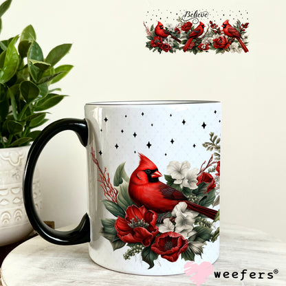 Believe Red Cardinals UV DTF Cup Wrap 11oz Coffee Mug Weefers