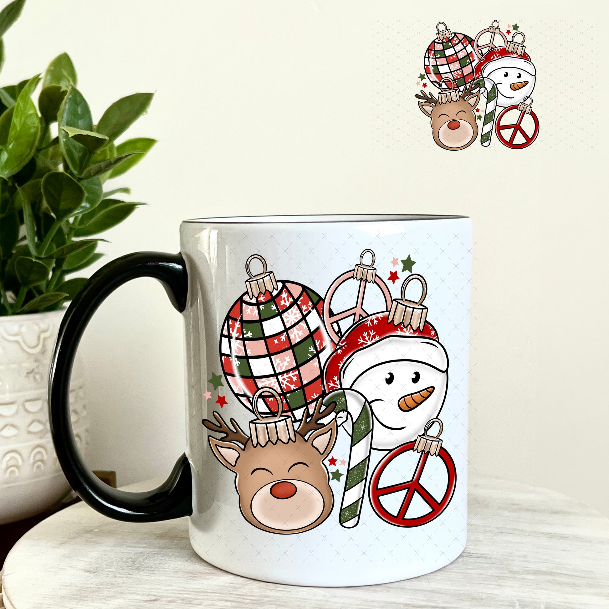 Christmas Friends UV DTF Cup Wrap 11oz Coffee Mug Weefers