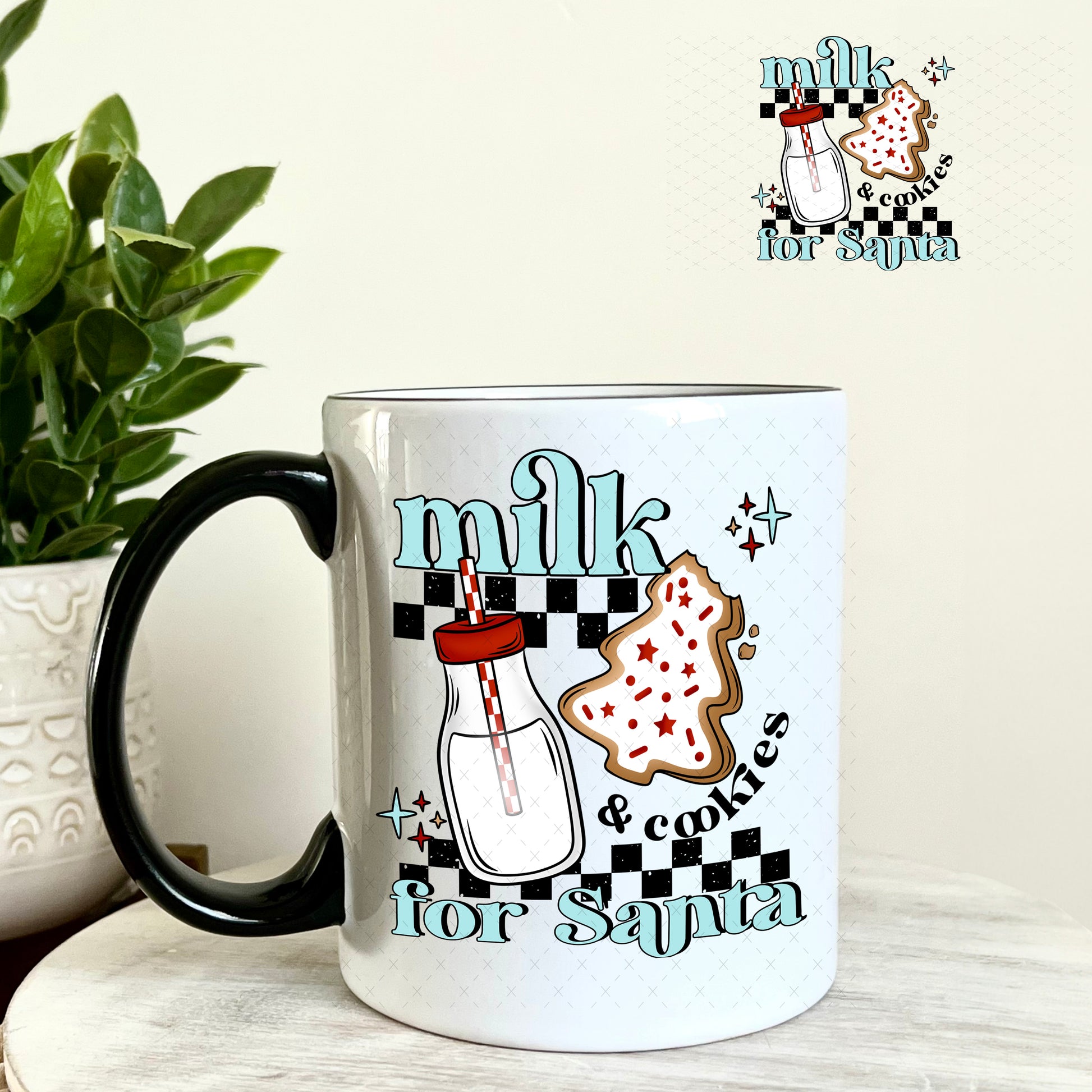 Milk and Cookies for Santa UV DTF Decal 11oz Coffee Mug Weefers