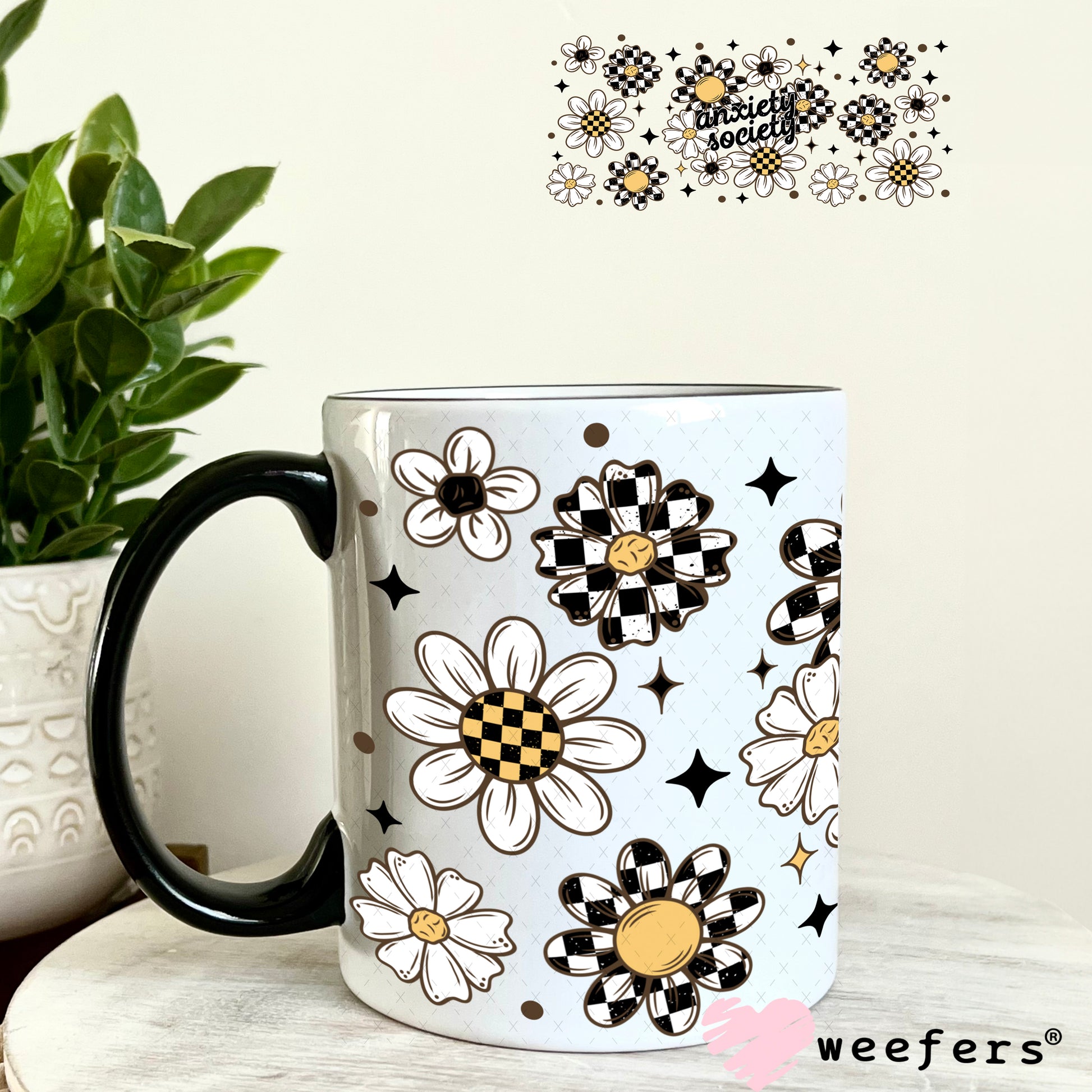 Anxiety Society UV DTF Cup Wrap 11oz Coffee Mug Weefers
