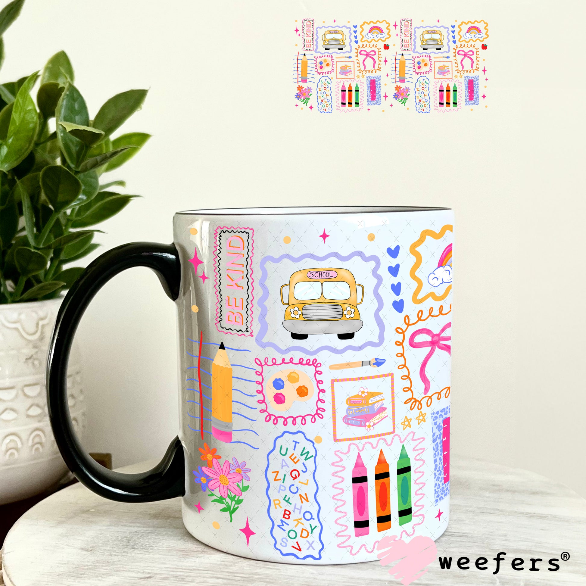 Teacher School Days UV DTF Cup Wrap 11oz Coffee Mug Weefers