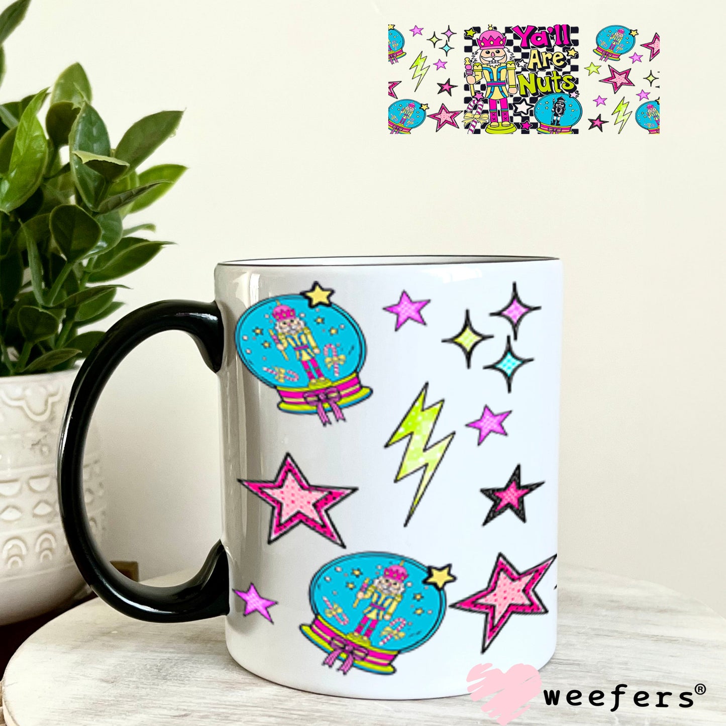 Y'all are Nuts UV DTF Christmas Cup Wrap - Weefers Exclusive 11oz Coffee Mug Cup Wrap Weefers