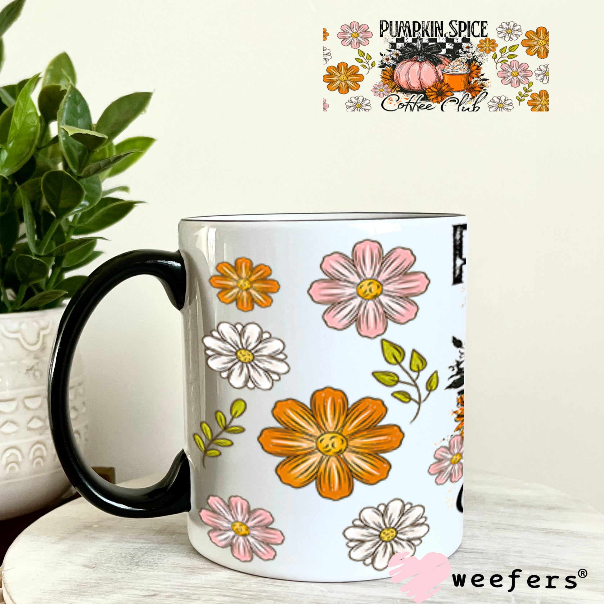 Pumpkin Spice Coffee Club UV DTF Christmas Cup Wrap - Weefers Exclusive 11oz Coffee Mug Cup Wrap Weefers