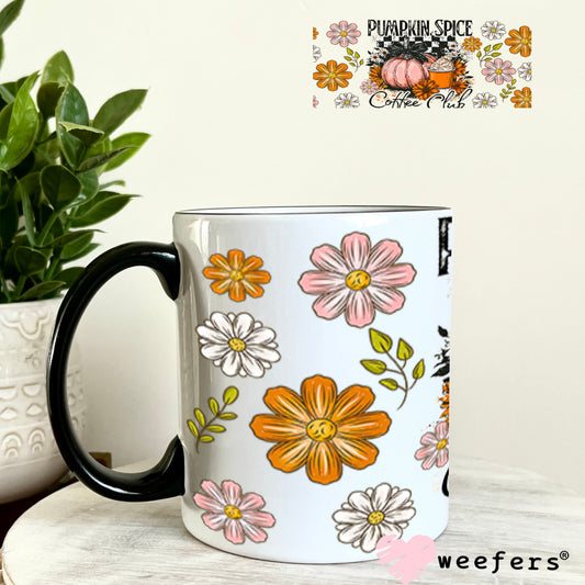 Pumpkin Spice Coffee Club UV DTF Christmas Cup Wrap - Weefers Exclusive 11oz Coffee Mug Cup Wrap Weefers