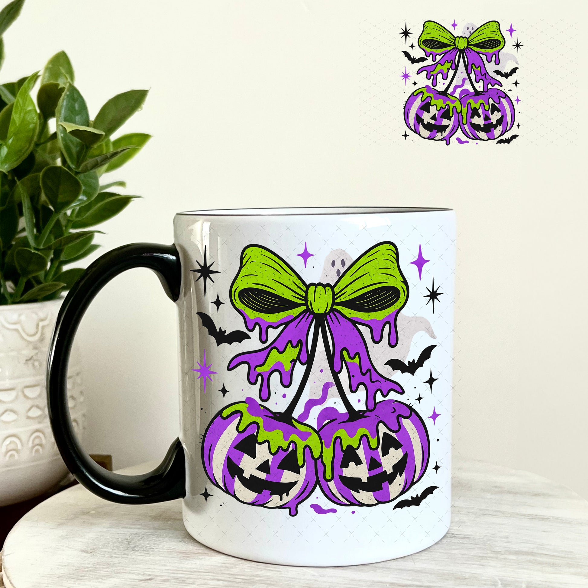 Juice Cherry Bow UV DTF Decal 11oz Coffee Mug Weefers