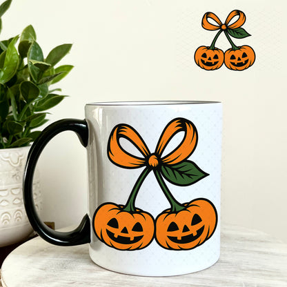 Pumpkin Cherries UV DTF Decal 11oz Coffee Mug Weefers