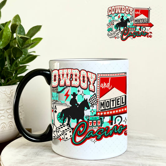 Cowboy Casino UV DTF Decal 11oz Coffee Mug Weefers