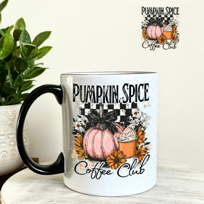 Pumpkin Spice Coffee Club UV DTF Decal 11oz Coffee Mug Weefers