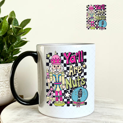 Y'all Are Nuts Christmas UV DTF Decal 11oz Coffee Mug Weefers