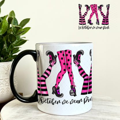 In October We Wear Pink UV DTF Decal 11oz Coffee Mug Weefers