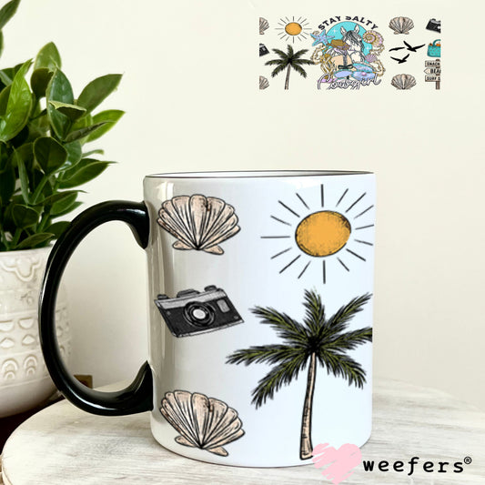 Stay Salty Cowgirl UV DTF Cup Wrap - Weefers Exclusive 11oz Coffee Mug Cup Wrap Weefers