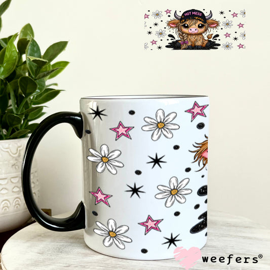 Hot Mess Cutie Highlander UV DTF Cup Wrap - Weefers® Exclusive 11oz Coffee Mug Cup Wrap Weefers