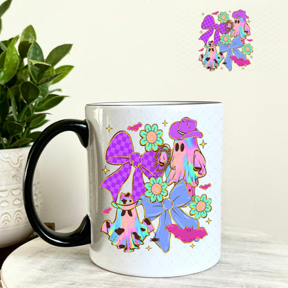 Cowboy Ghost Purple and Violet UV DTF Decal 11oz Coffee Mug Weefers