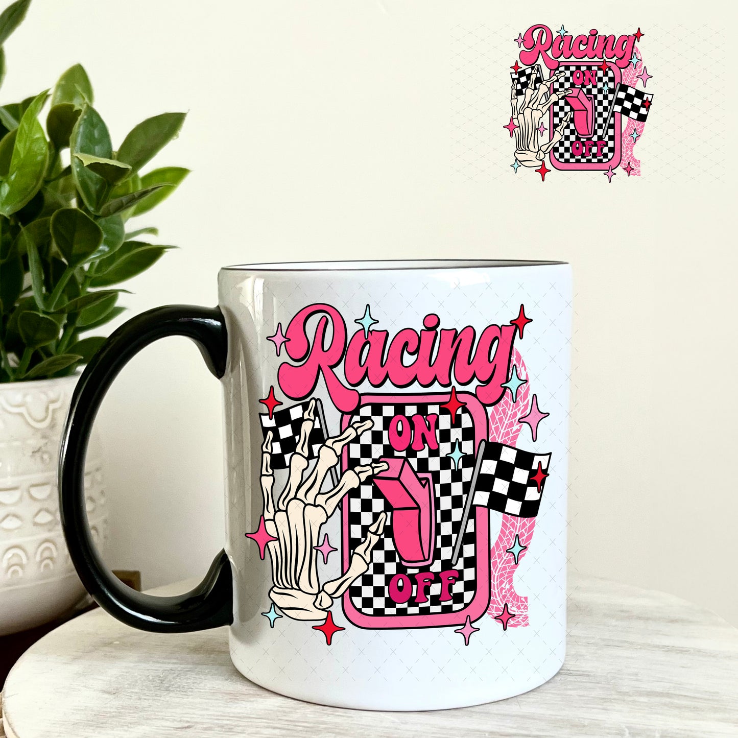 Racing On UV DTF Decal 11oz Coffee Mug Weefers