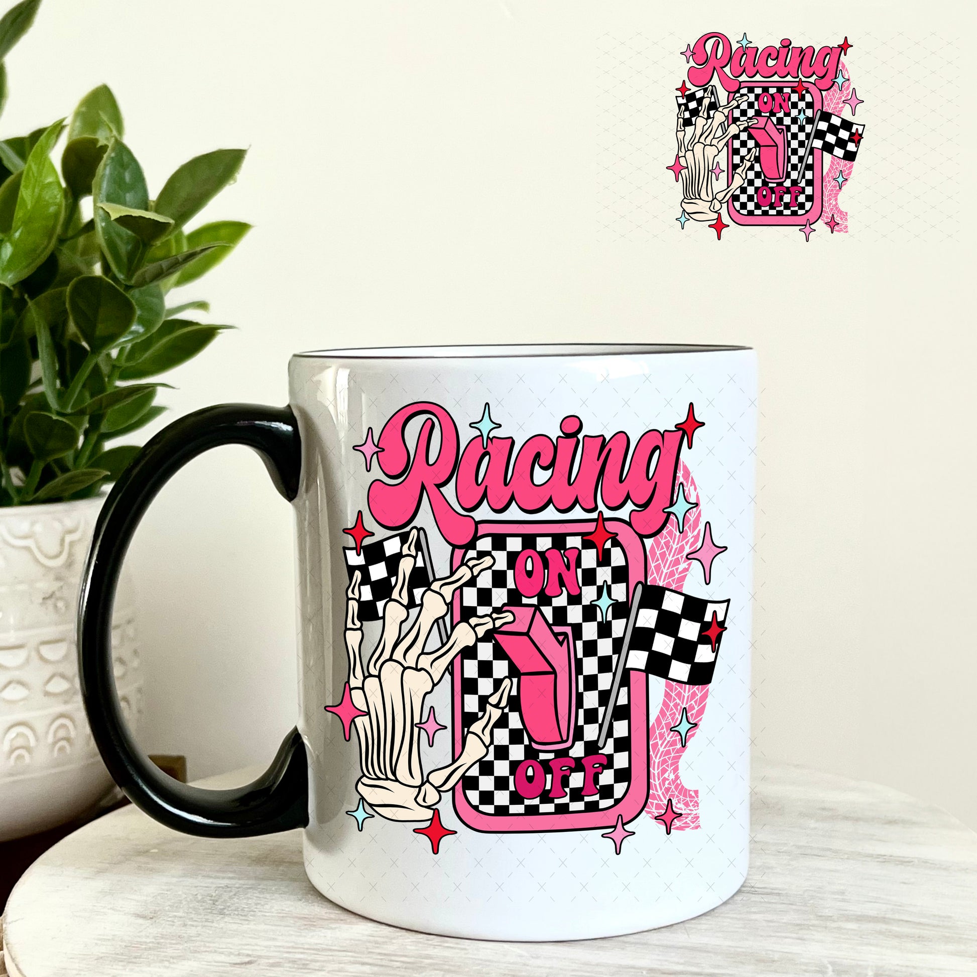 Racing On UV DTF Decal 11oz Coffee Mug Weefers