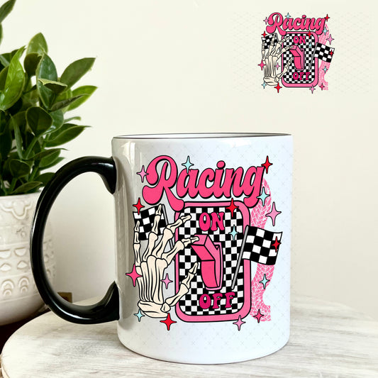 Racing On UV DTF Decal 11oz Coffee Mug Weefers