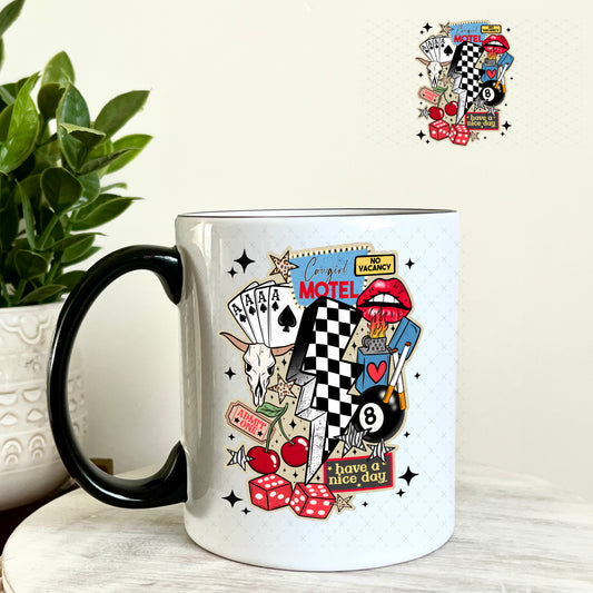 Retro Western Quotes UV DTF Decal 11oz Coffee Mug Weefers