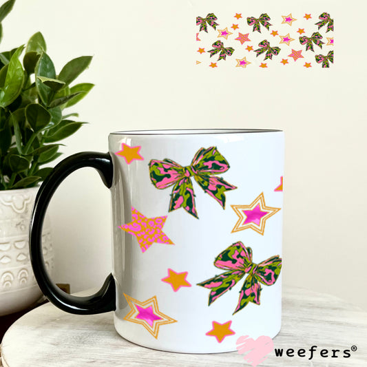 Just a Girl Who Love's Glitter and Camo Side Kick UV DTF Cup Wrap - Weefers Exclusive 11oz Coffee Mug Cup Wrap Weefers
