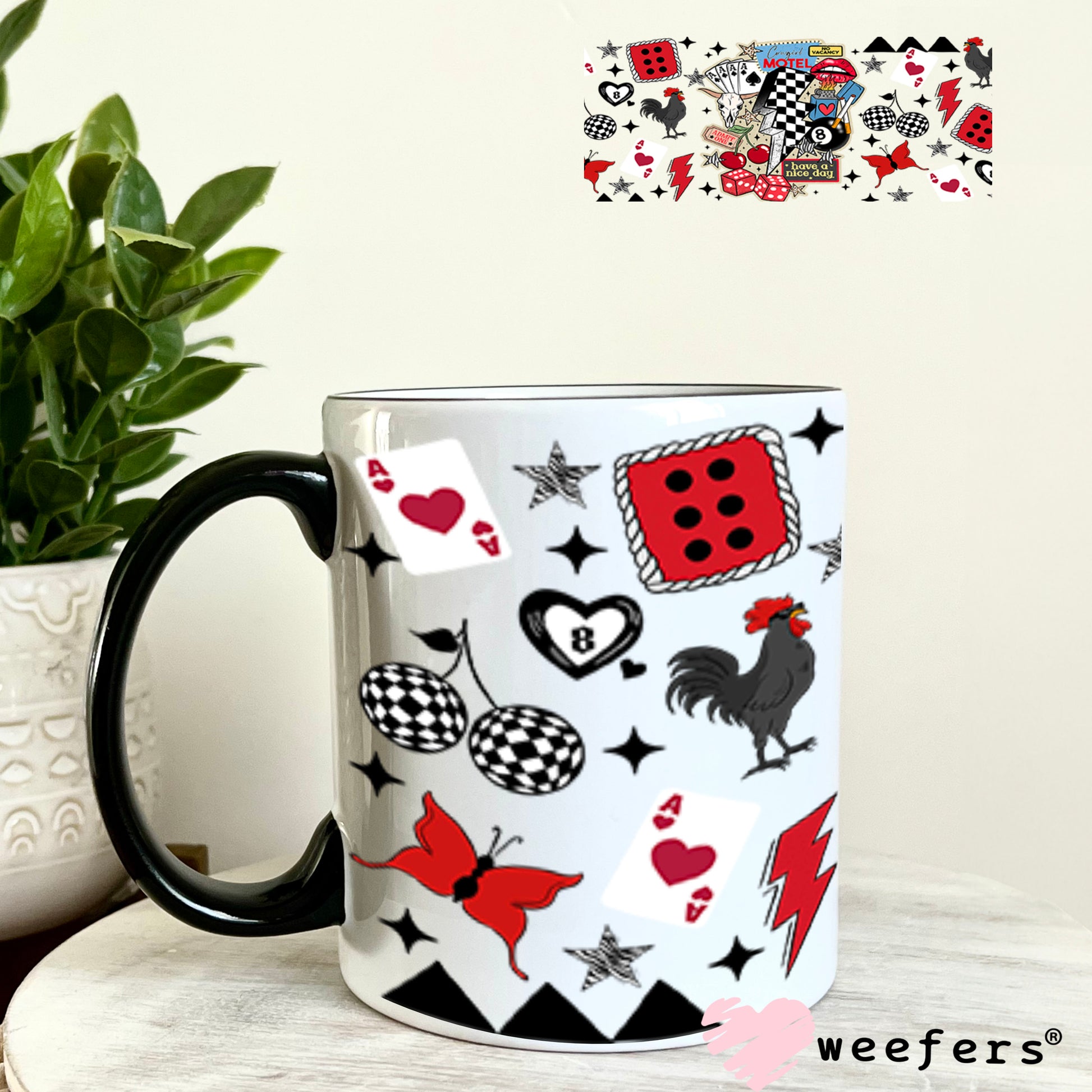 Cowgirl Motel UV DTF Cup Wrap - Weefers Exclusive 11oz Coffee Mug Cup Wrap Weefers