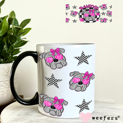 Bulldogs Pink Out Magenta UV DTF Cup Wrap - Weefers® Exclusive 11oz Coffee Mug Cup Wrap Weefers