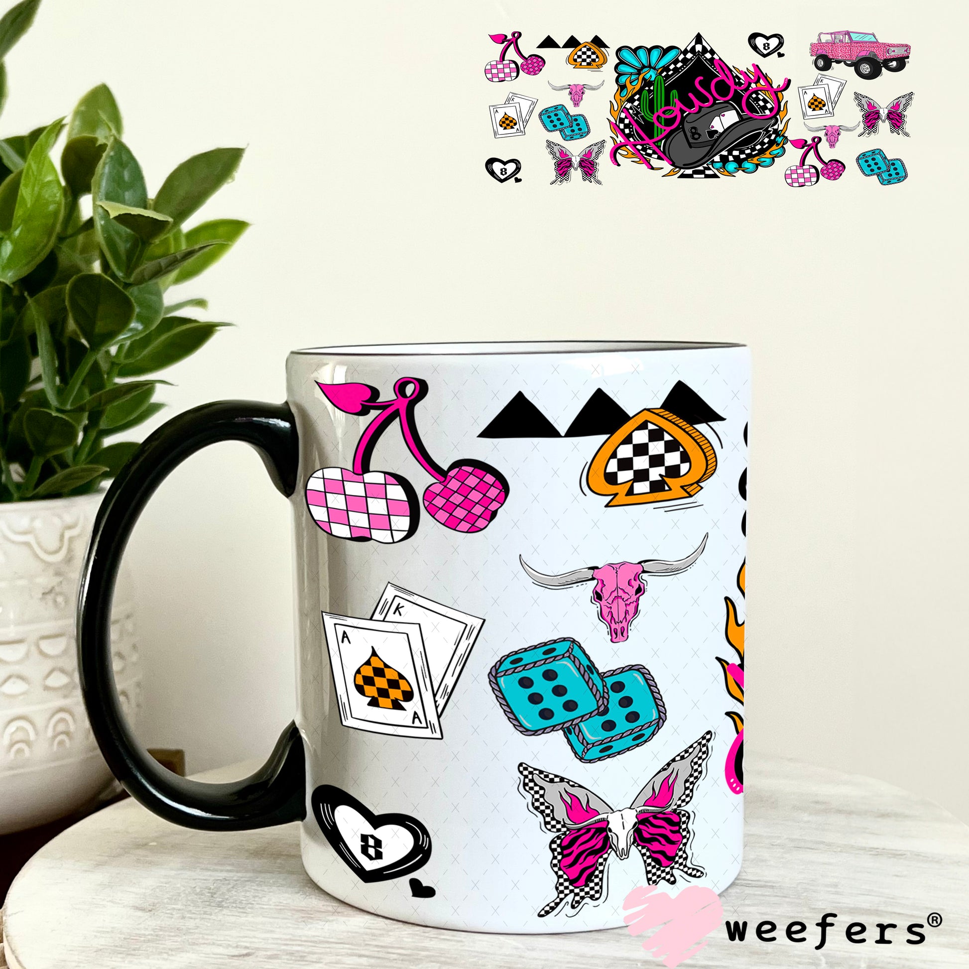 Howdy Bronco UV DTF Cup Wrap - Weefers Exclusive 11oz Coffee Mug Weefers