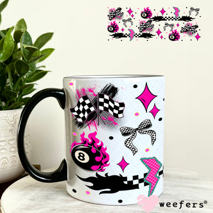 Fancy Like the Race Track on a Date Night Sidekick UV DTF Cup Wrap - Weefers Exclusive 11oz Coffee Mug Weefers