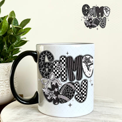 Game Day Black Lace UV DTF Decal 11oz Coffee Mug Weefers