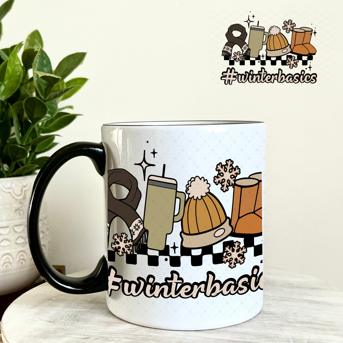 Winter Basics UV DTF Decal 11oz Coffee Mug Weefers